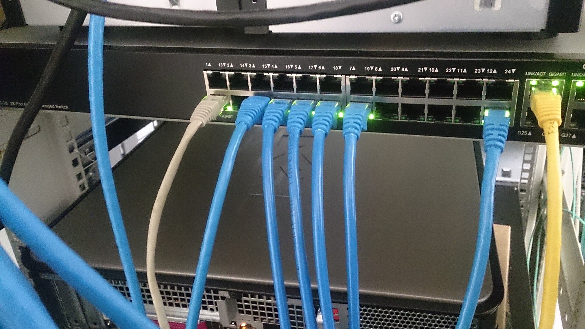 Conexiones de red en un conmutador de comunicaciones